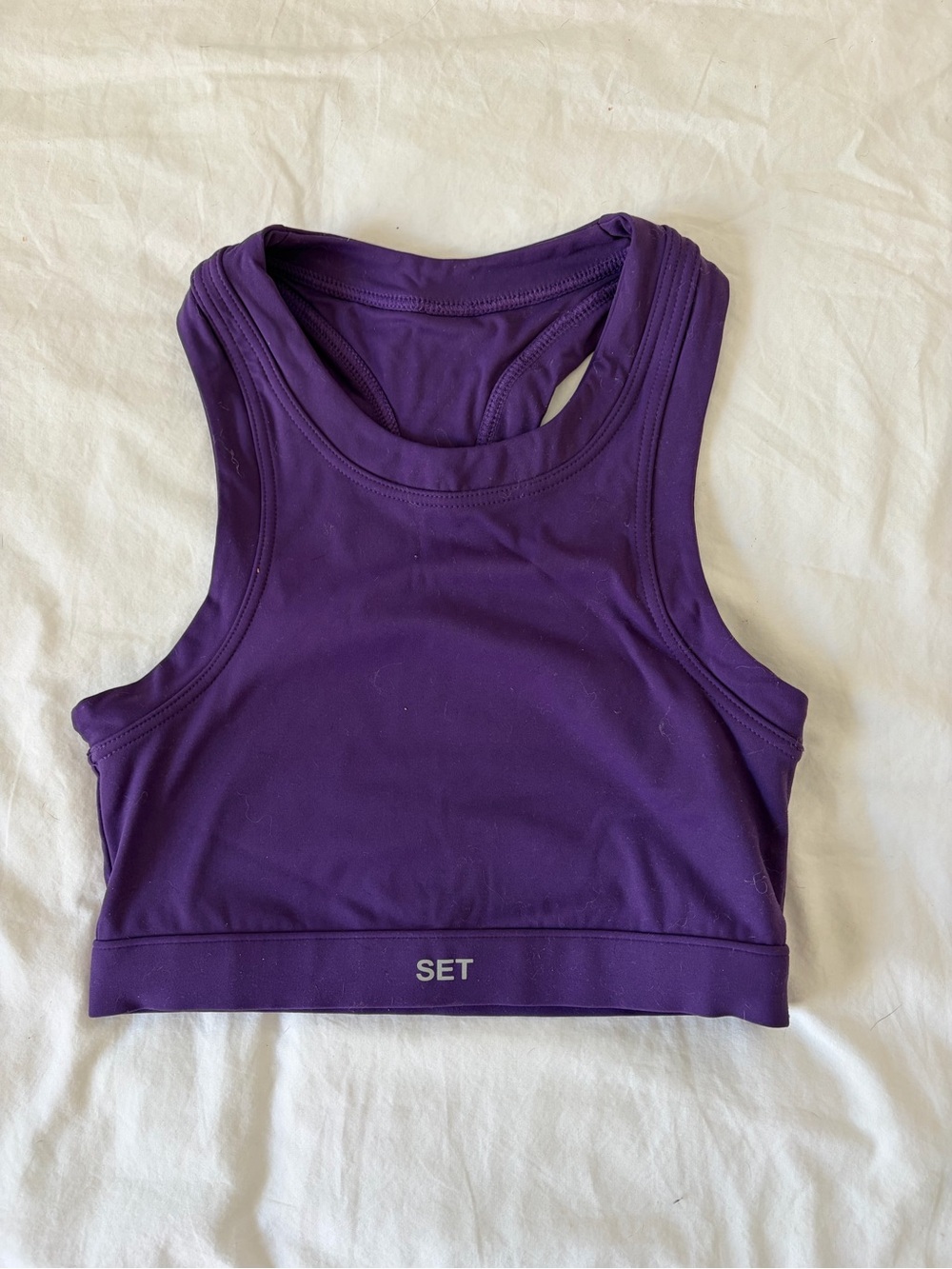 SET Active Deep Purple Racerback Crop Sports Bra